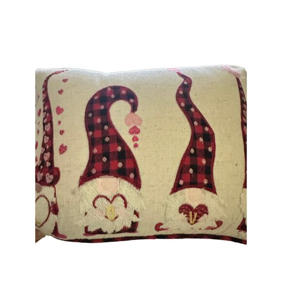 Secret Celebrity Gnome Zipper insert heart Love Pillow Tags 16 x 11 handstitched - Picture 5 of 10